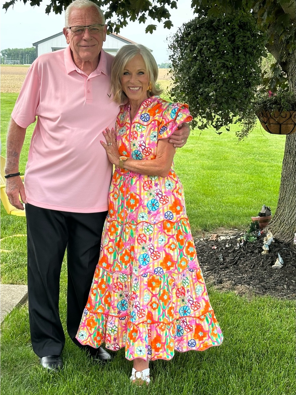CeliaB Orange Multicolor Floral Midi Dress - Picture 3 of 3
